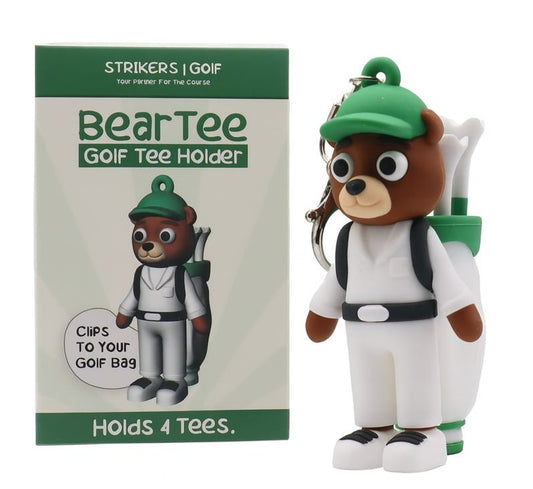 BearTee Golf Tee Holder ~ Comes with 4 matching golf tees ~ Lightweight and Durable
