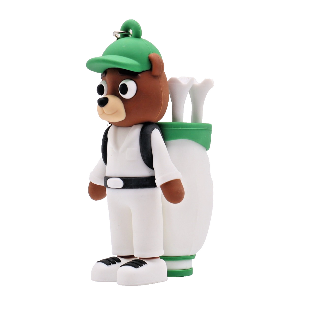BearTee Golf Tee Holder ~ Comes with 4 matching golf tees ~ Lightweight and Durable